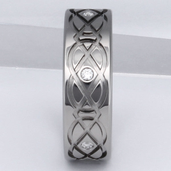 Celtic Titanium Diamond Ring - ck43