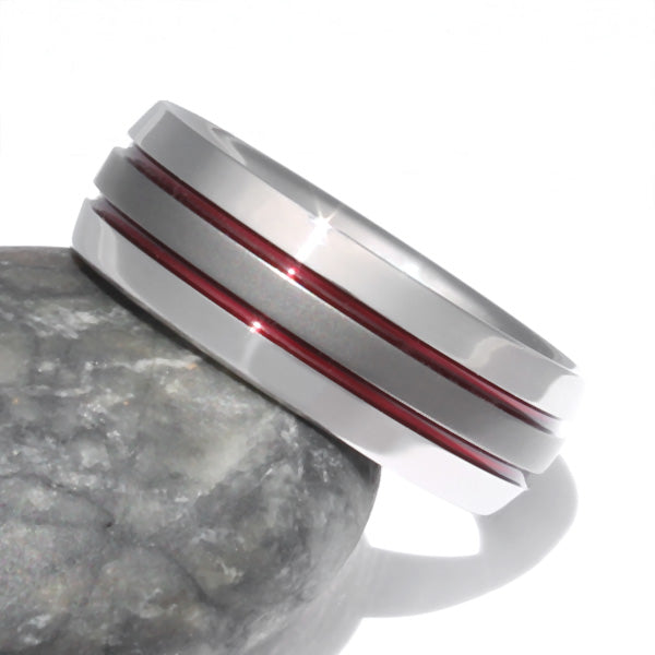 Friends Of Irony Tungsten Carbide Firefighter Ring - 8mm Wedding Band For Men & Women