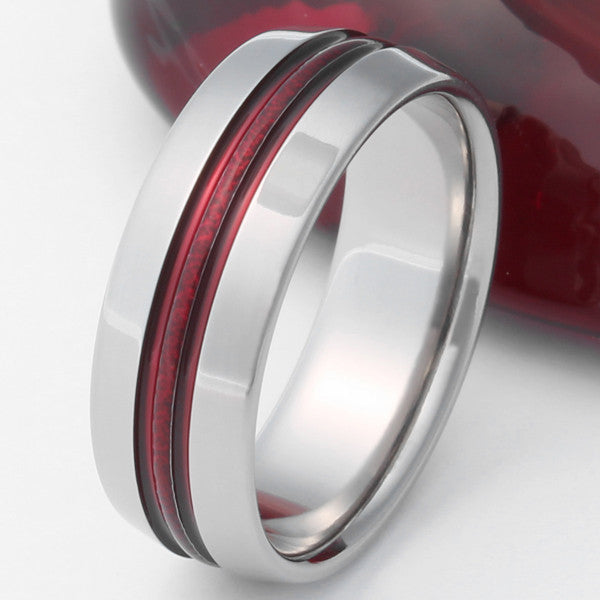 Red Frost Titanium Ring - r16