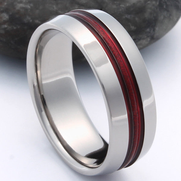 Red Frost Titanium Ring - r16