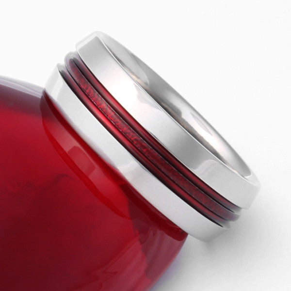 Red Frost Titanium Ring - r16