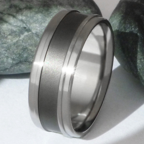 Sable Titanium Ring - Titanium Wedding Band - Handcrafted Ring - sa5