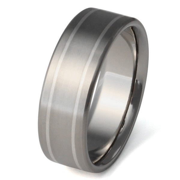 Silver Titanium Ring - sv2 – Titanium Rings Studio