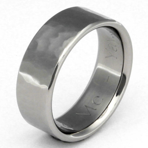 Titanium Hammered Ring - n22Flat