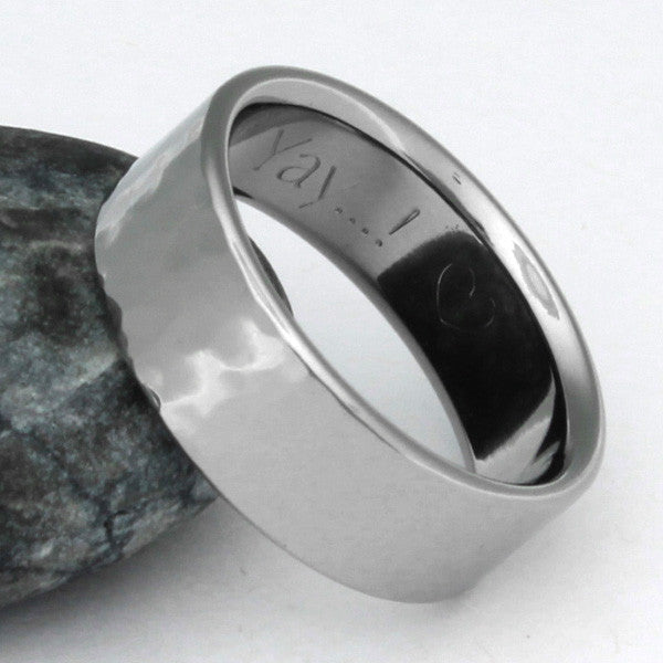 Titanium Hammered Ring - n22Flat