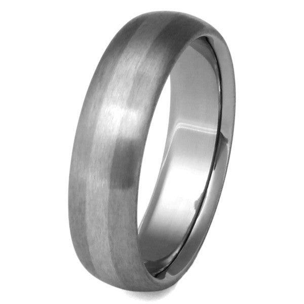 titanium wedding ring with platinum inlay p3 Titanium Wedding and Engagement Rings