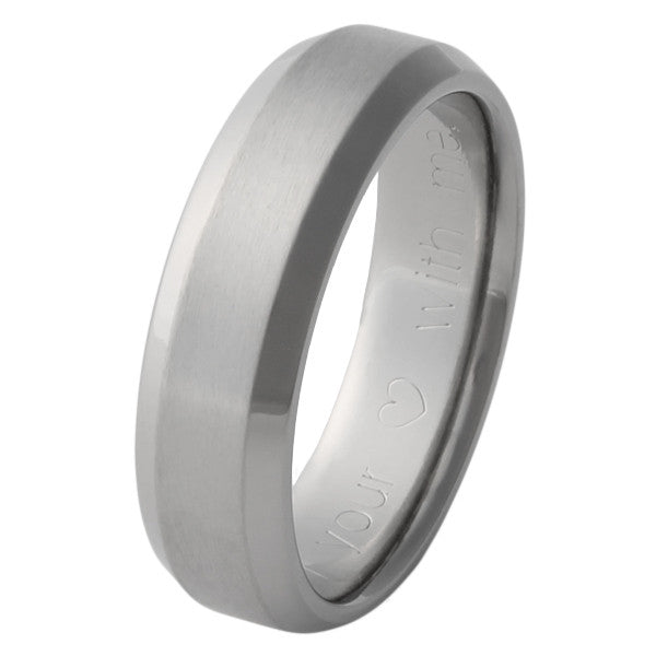 Titanium Wedding Band Edgy n16