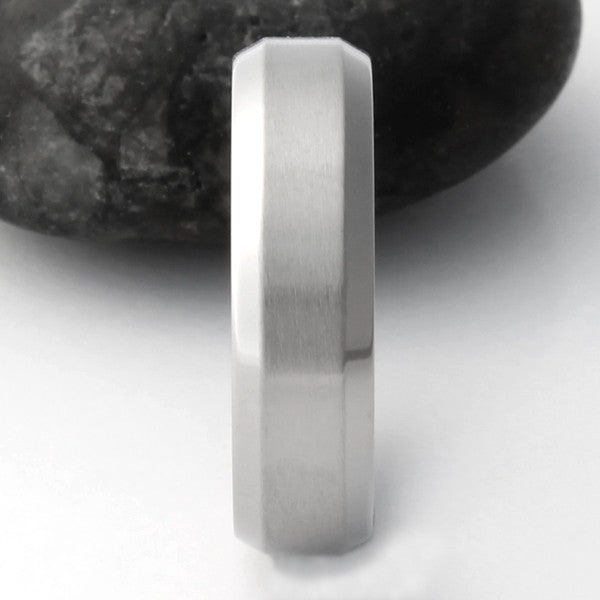 Titanium Wedding Band Edgy - n16