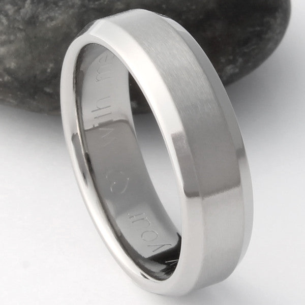 Titanium Wedding Band Edgy - n16
