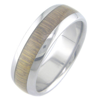 Boone Hardwood Inlay Bamboo Titanium Ring