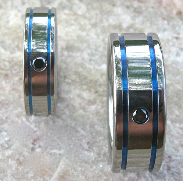 matching black titanium wedding band set stbd10 Titanium Wedding and Engagement Rings