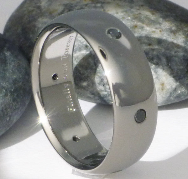 black diamond titanium wedding ring bd18 Titanium Wedding and Engagement Rings