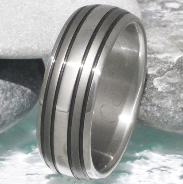 Black Titanium Ring - Wedding Band - Handcrafted - bk12 – Titanium ...