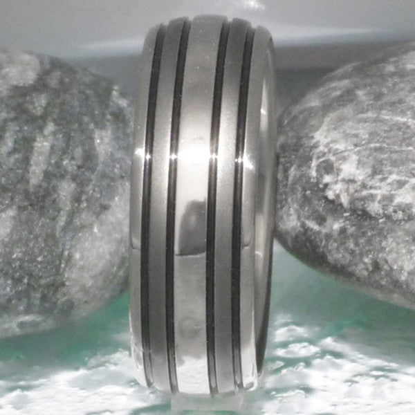 black titanium ring bk12 Titanium Wedding and Engagement Rings