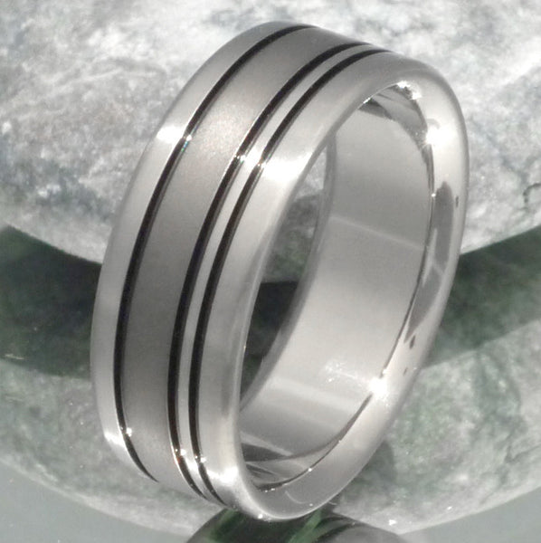 Black Titanium Ring bk15 – Titanium Rings Studio