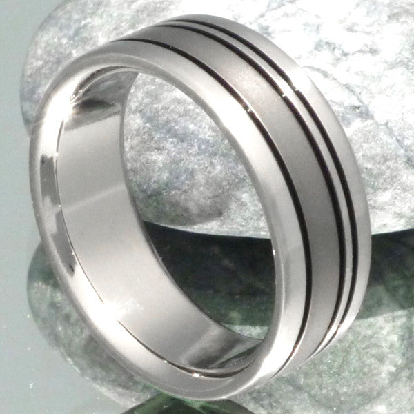 Black Titanium Ring bk15 – Titanium Rings Studio