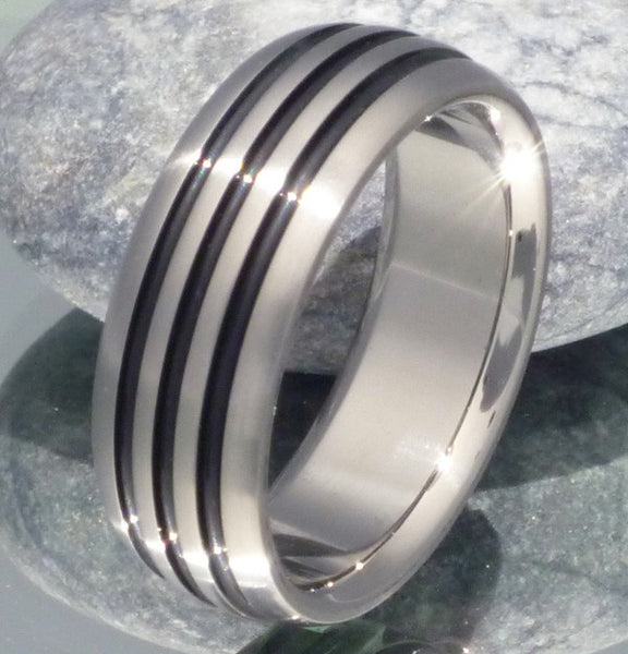 black titanium ring bk4 Titanium Wedding and Engagement Rings