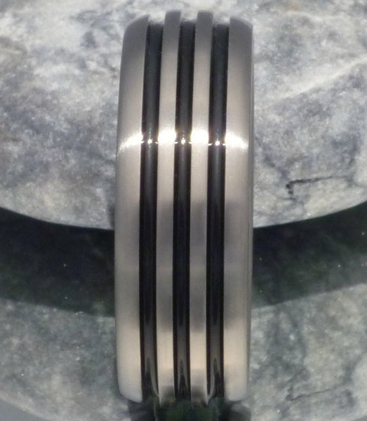 black titanium ring bk4 Titanium Wedding and Engagement Rings