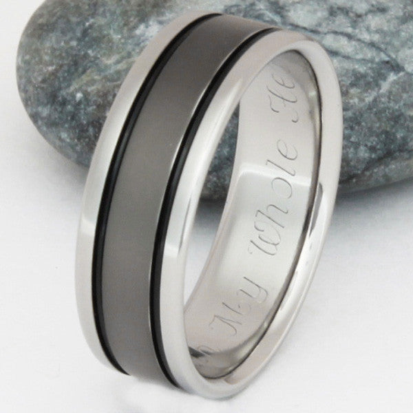 black titanium ring bk5 Titanium Wedding and Engagement Rings