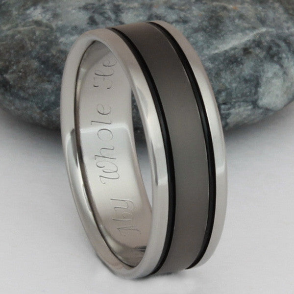 black titanium ring bk5 Titanium Wedding and Engagement Rings