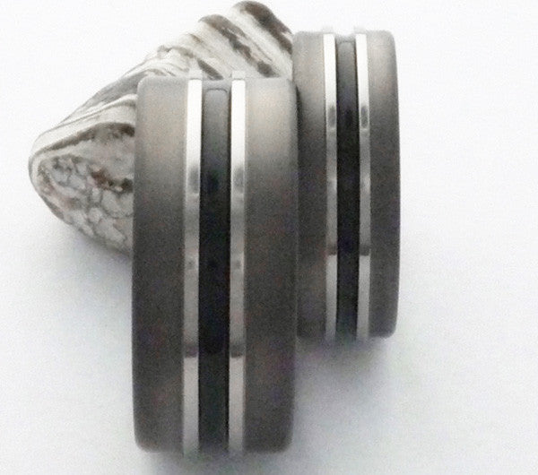 matching titanium wedding band set stbk19 Titanium Wedding and Engagement Rings