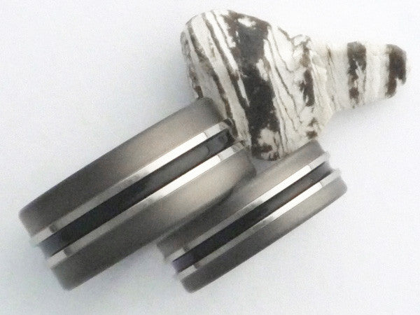 matching titanium wedding band set stbk19 Titanium Wedding and Engagement Rings