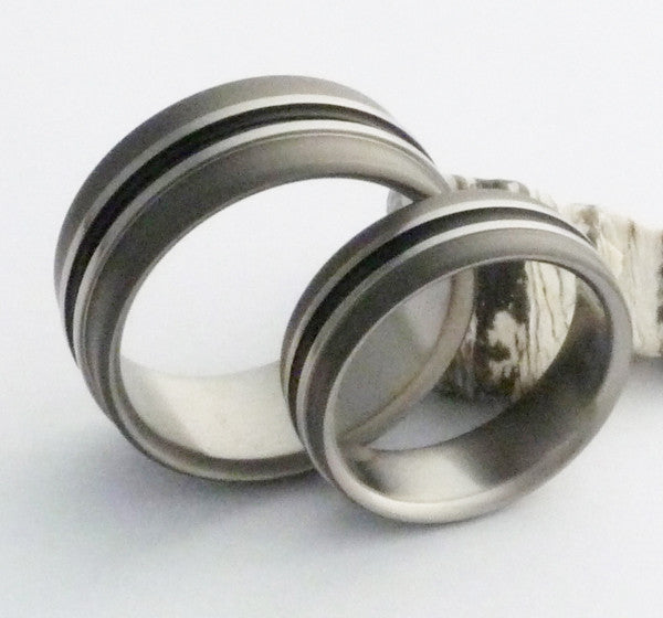 matching titanium wedding band set stbk19 Titanium Wedding and Engagement Rings
