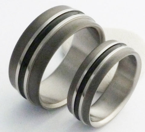 matching titanium wedding band set stbk19 Titanium Wedding and Engagement Rings