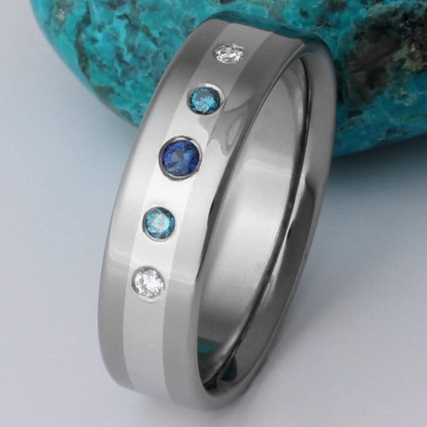 Titanium 2025 sapphire ring