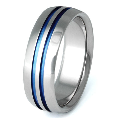 blue titanium promise ring b1 Titanium Wedding and Engagement Rings