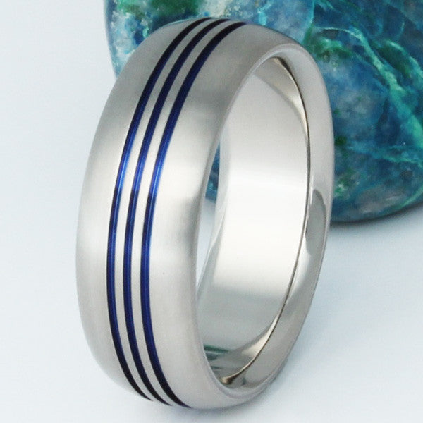 blue titanium ring b12 Titanium Wedding and Engagement Rings
