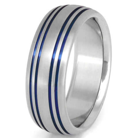 blue titanium promise ring b15 Titanium Wedding and Engagement Rings