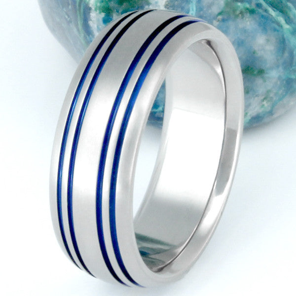 blue titanium promise ring b15 Titanium Wedding and Engagement Rings