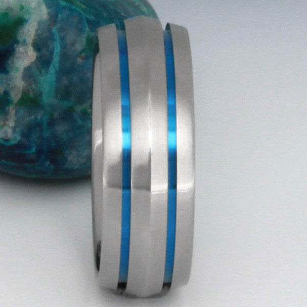 blue titanium ring b17 Titanium Wedding and Engagement Rings
