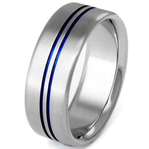 blue titanium rings b21 Titanium Wedding and Engagement Rings