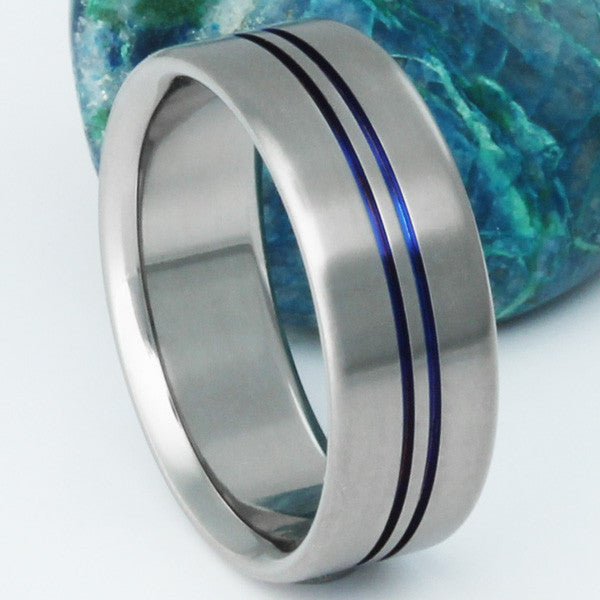 blue titanium rings b21 Titanium Wedding and Engagement Rings