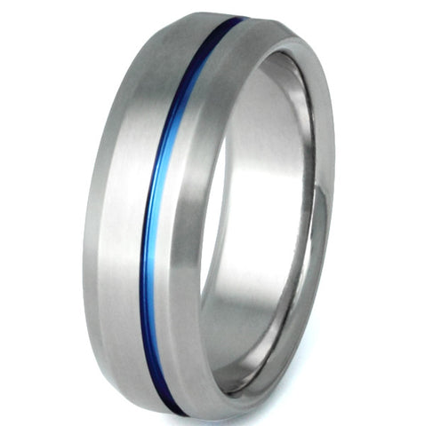 Schwarze Ringe, Titan-Ring, Titan Harz Ehering, blau marmoriert Opaleszenz,  Herren Ring, Womens Ring, Eco-Friendly blau VINTAGE TRON -  Schweiz