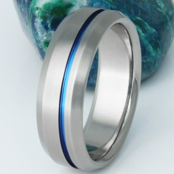 blue titanium ring b25 Titanium Wedding and Engagement Rings