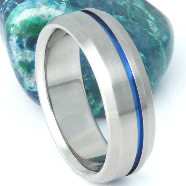 blue titanium ring b25 Titanium Wedding and Engagement Rings