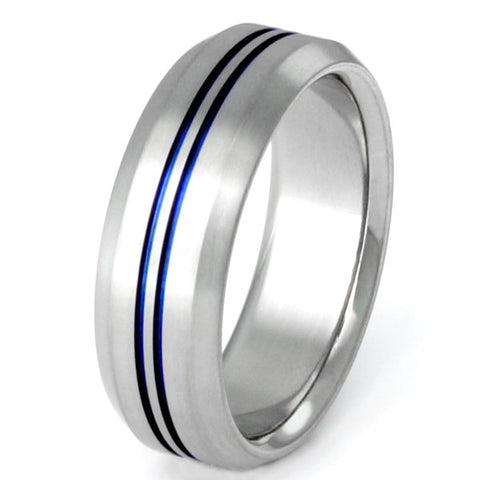 blue titanium ring b26 Titanium Wedding and Engagement Rings