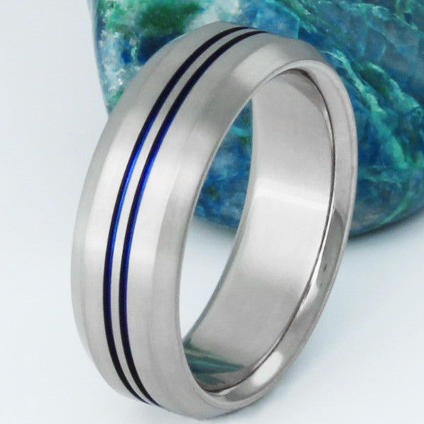 blue titanium ring b26 Titanium Wedding and Engagement Rings