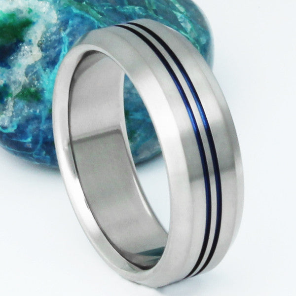blue titanium ring b26 Titanium Wedding and Engagement Rings