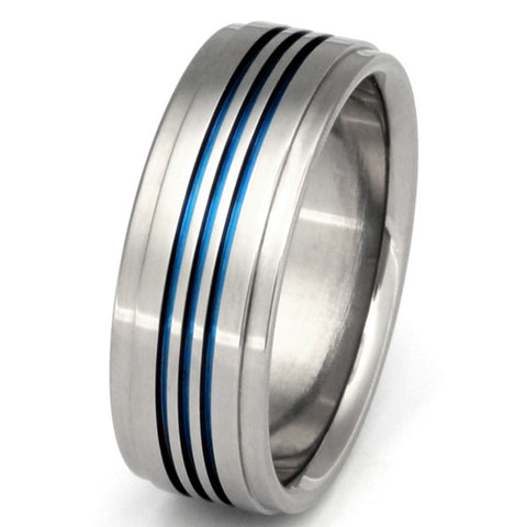blue titanium promise ring b3 Titanium Wedding and Engagement Rings