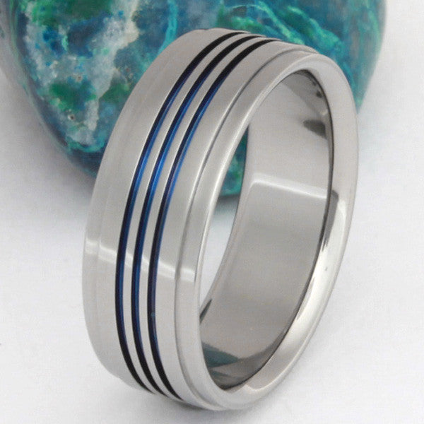 blue titanium promise ring b3 Titanium Wedding and Engagement Rings