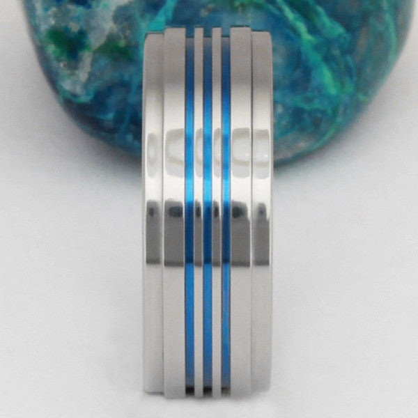 blue titanium promise ring b3 Titanium Wedding and Engagement Rings
