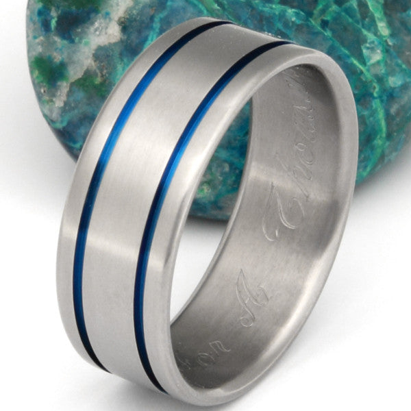 blue titanium promise ring b5 Titanium Wedding and Engagement Rings