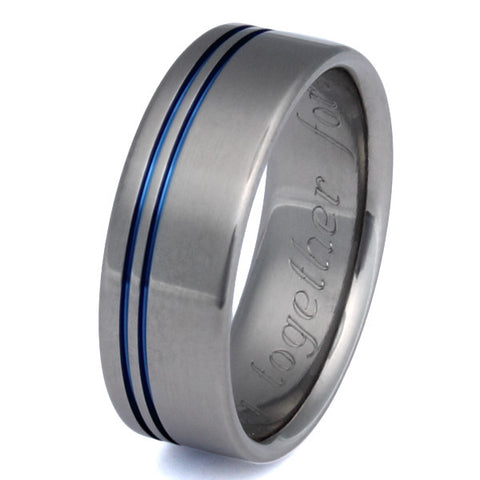 blue titanium promise ring b8 Titanium Wedding and Engagement Rings