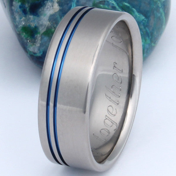 blue titanium promise ring b8 Titanium Wedding and Engagement Rings