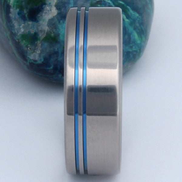 blue titanium promise ring b8 Titanium Wedding and Engagement Rings