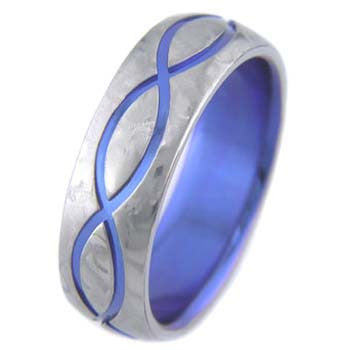 Boone Titanium Ring - Infinity Blue 